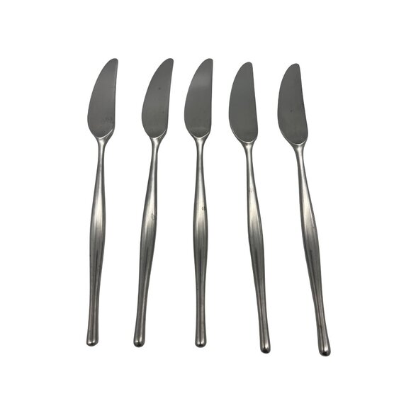 Vintage Towle Lauffer Design 3 Japan Stainless Dinner Knives Set 5 MCM 1970s - Picture 2 of 5